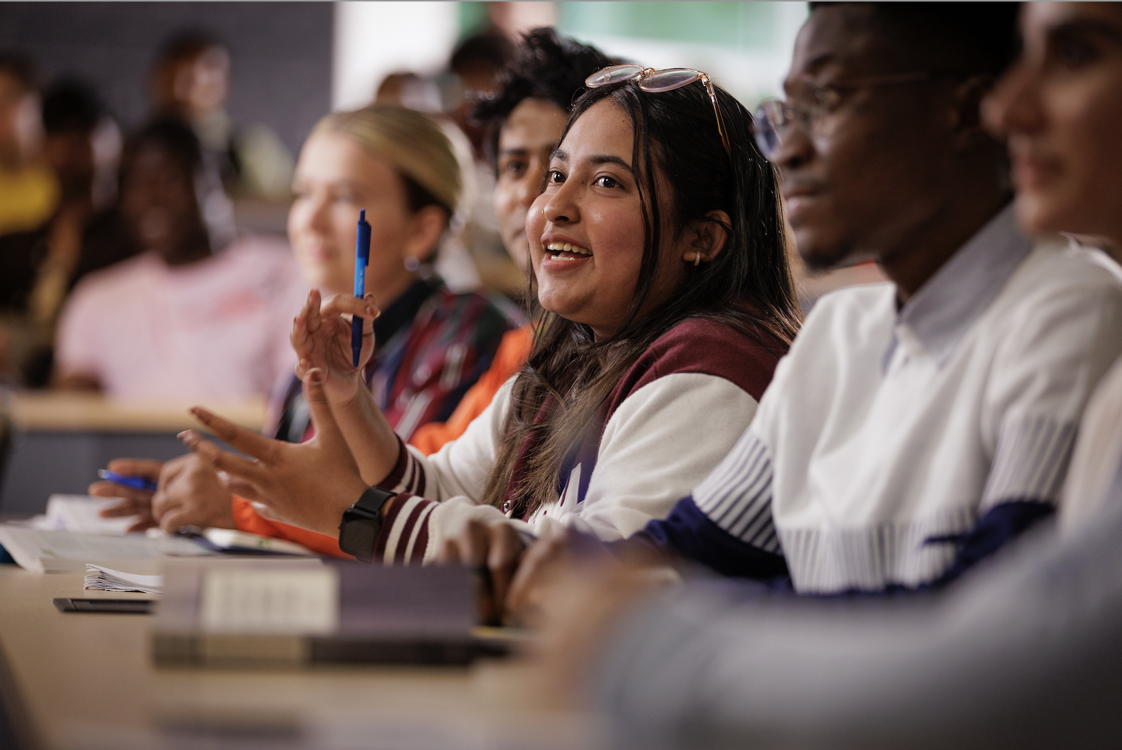 students in math class